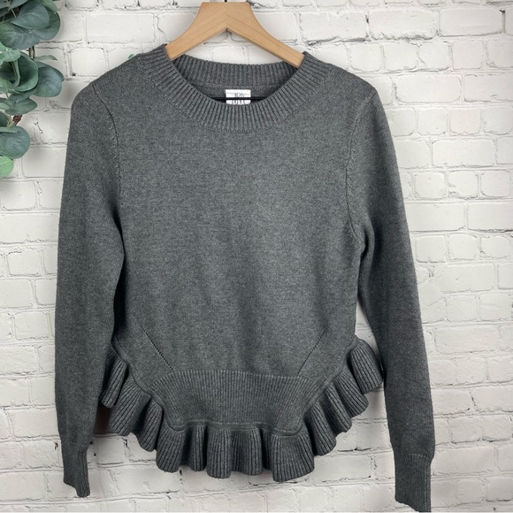 dRA Los Angeles Gray Long Sleeve Ruffle Sweater size xs - Picture 2 of 6